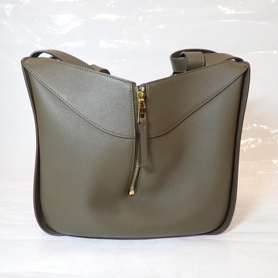 Th1011441 ロエベ ハンモック スモール ハンドバッグ ショルダーバッグ 2Wayバッグ 本革 モスグリーン系 LOEWE 未使用_5
