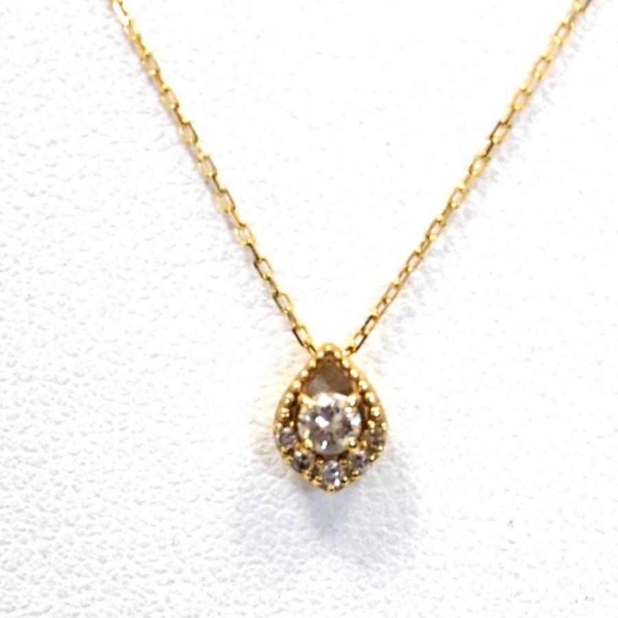 agete（アガット） Th550162 プチネックレス K18YG ダイヤ 0.10ct 約 