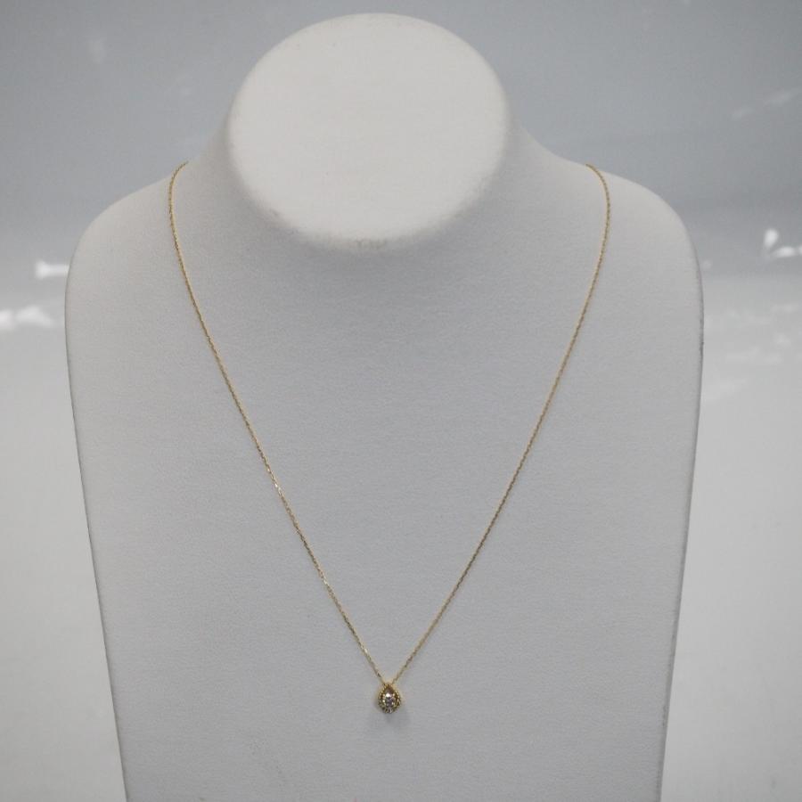 agete（アガット） Th550162 プチネックレス K18YG ダイヤ 0.10ct 約 