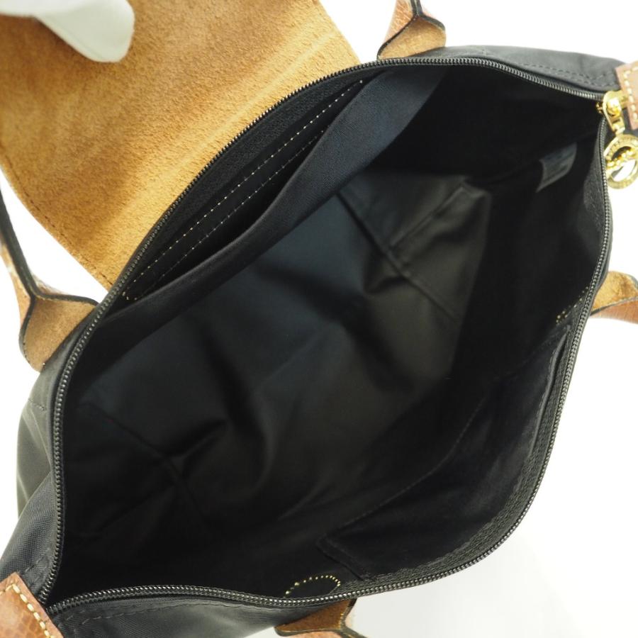 Th960741 ロンシャン トートバッグ プリアージュ 本革×ナイロン ブラウン×ブラック系 レディース Longchamp 美品・中古｜shichi-minami｜04