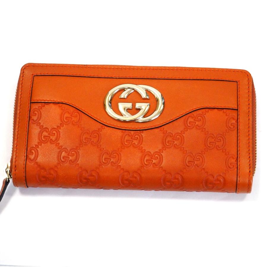 人気のオレンジ】GUCCI ラウンドファスナー長財布