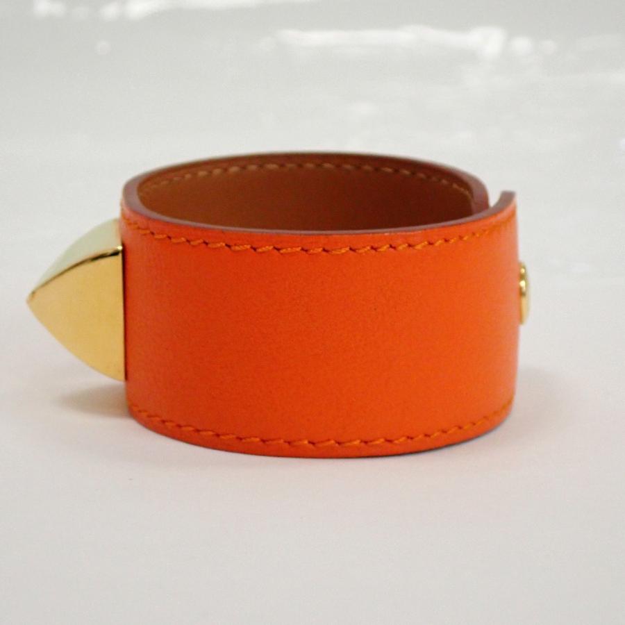 エルメス　バングル　ブレスレット　美品　オレンジ色 エルメスクリックアッシュ バングル オレンジ レディース