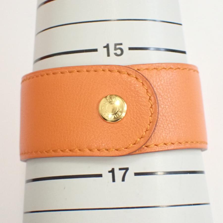 HERMESメドール レザーブレスレット オレンジゴールドMバングル HERMES（エルメス） Th997012 ブレスレット/バングル メドール