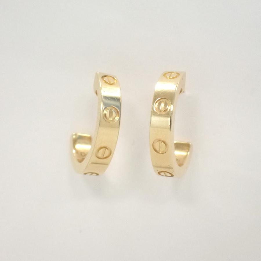 【美品】 Cartier Au750 フープ　ピアス ミニラブ 美品】 Cartier Au750 フープ ピアス ミニラブ LOVE（Cartier