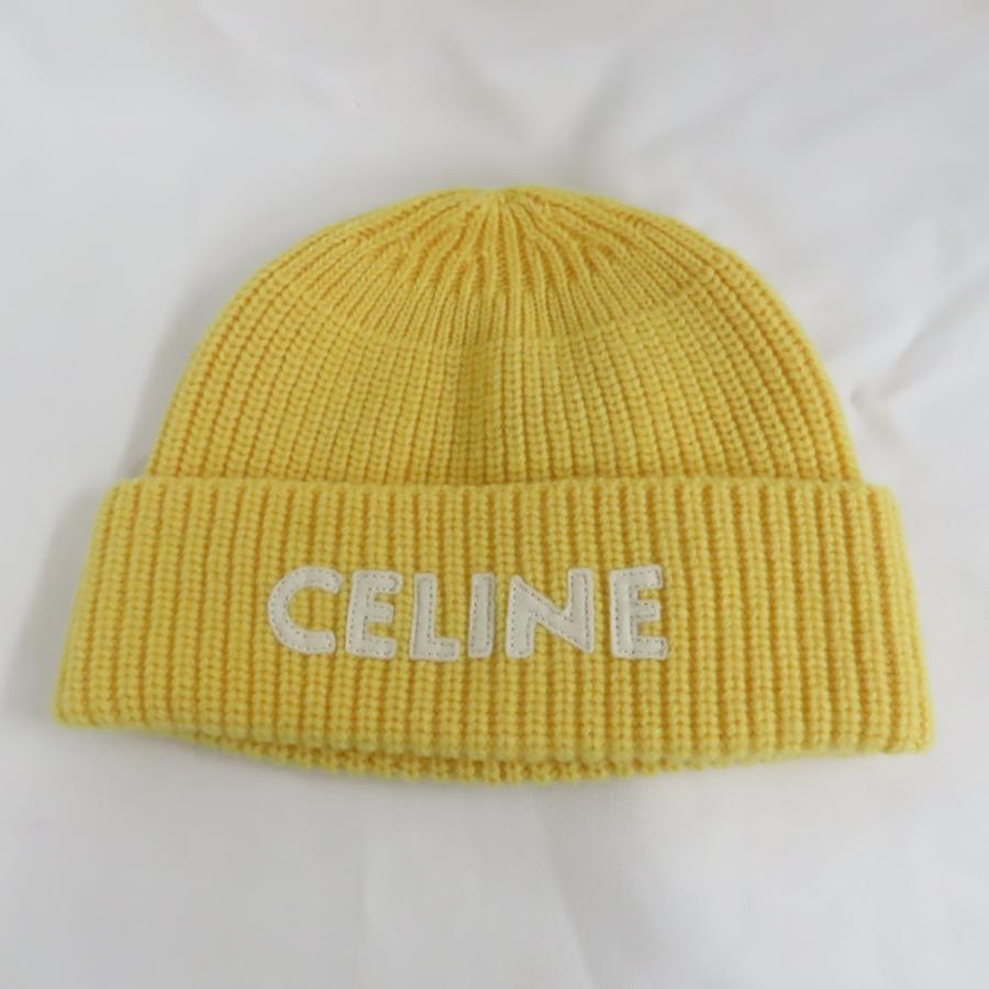 セリーヌ　ニット帽ウール　CELINE エンブロイダリー　ビーニー 中古・古着通販】CELINE (セリーヌ) EMBROIDERED KNIT WOOL BEANIE