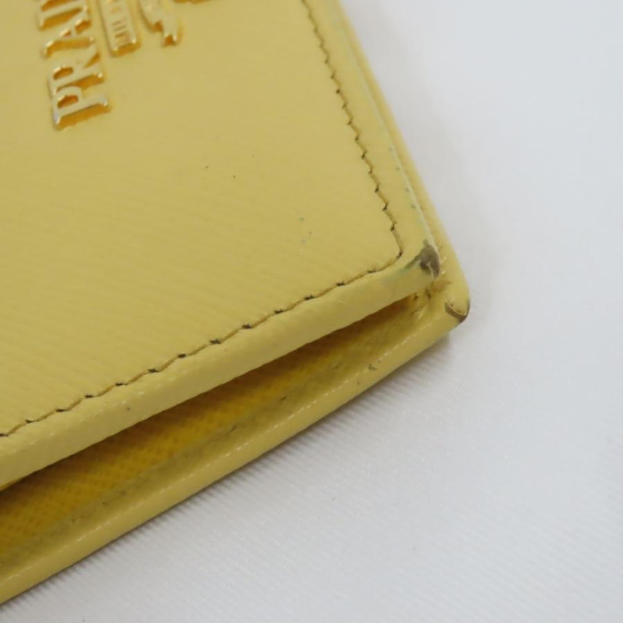 プラダ 二つ折り財布 サフィアーノ 1MV204 イエロー Ts60221 中古 PRADA（プラダ） Ts60221 二つ折り財布 サフィアーノ 1MV204 イエロー