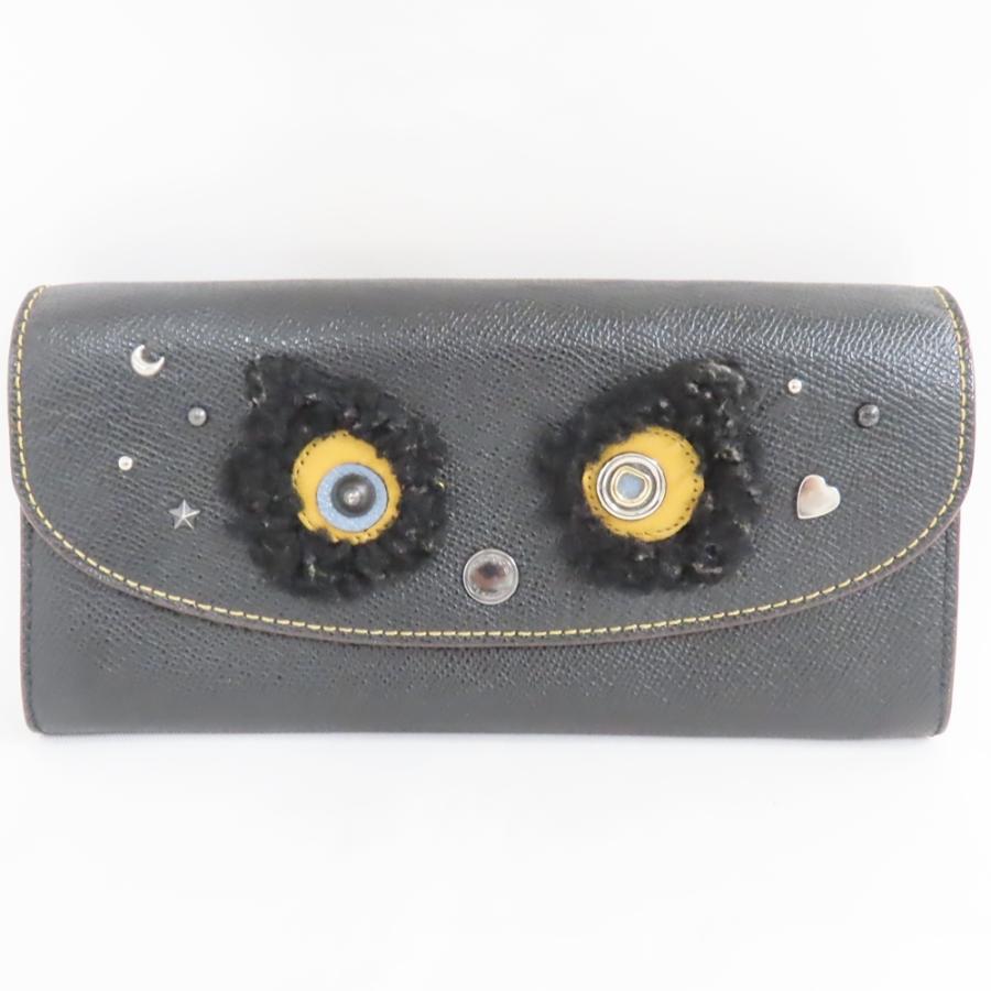 COACH（コーチ） Ts744491 アニマルフェイス長財布 F22724 レザー 黒