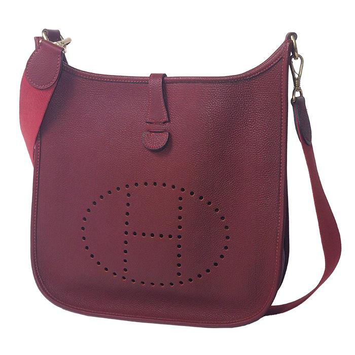 HERMES エルメス エブリン PM 赤系 ショルダーバッグ ヴォーエプソン