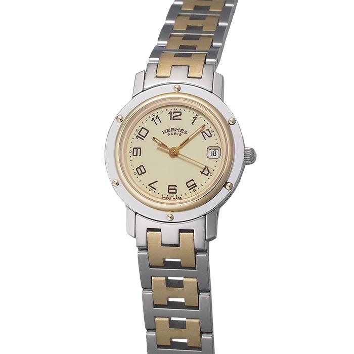 ◇ミウラ◇ エルメス HERMES クリッパー コンビ CL4.220 クオーツ 仕上