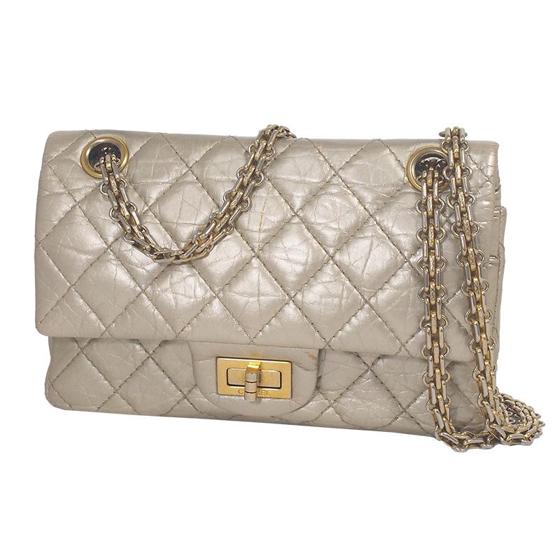 ◇ミウラ◇ シャネル CHANEL 2.55 ミニ マトラッセ Wフラップ チェーン 