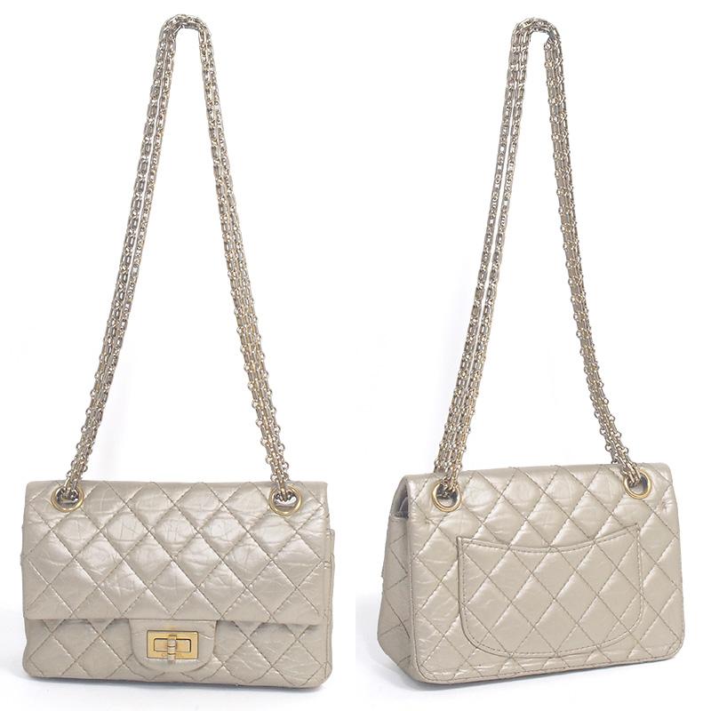 ◇ミウラ◇ シャネル CHANEL 2.55 ミニ マトラッセ Wフラップ チェーン 