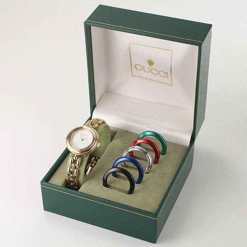 ◇ミウラ◇ グッチ GUCCI チェンジベゼルウォッチ 11/12.2 ゴールド
