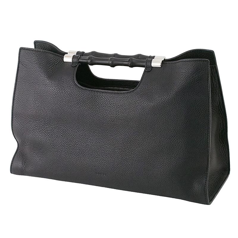 極美品GUCCI グッチ バンブー　バッグ ナイロン ブラック ◇ミウラ◇ グッチ GUCCI バンブー 2WAY バッグ ブラック 370829 : 質