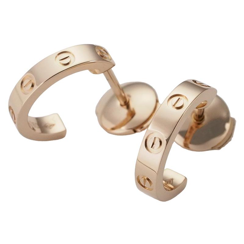 ◇ミウラ◇ カルティエ Cartier ラブ フープ ピアス SM ミニラブ K18PG