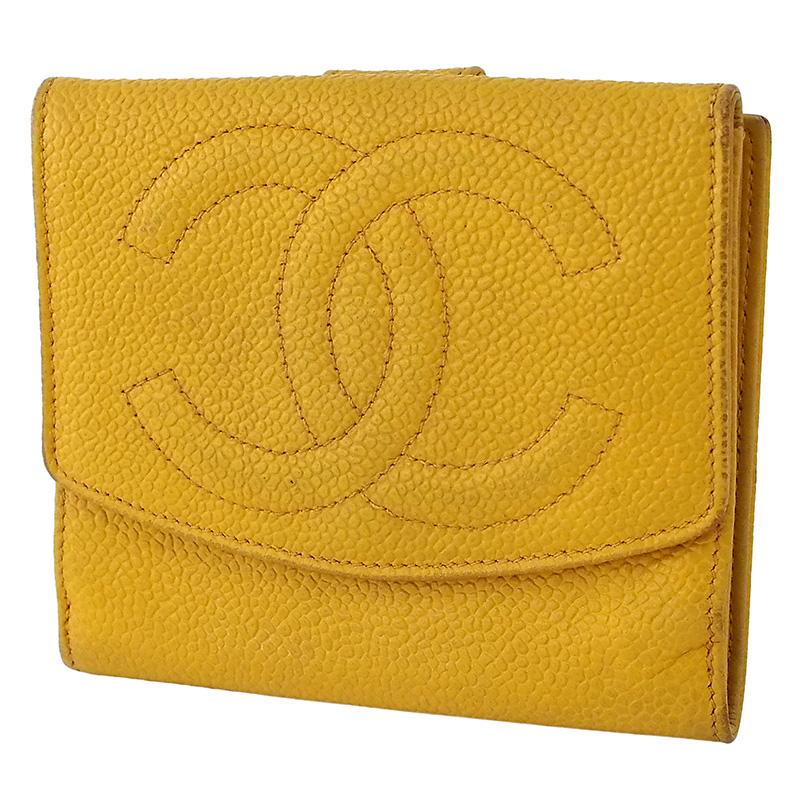 ◇ミウラ◇ シャネル CHANEL ココマーク Wホック財布 キャビアスキン