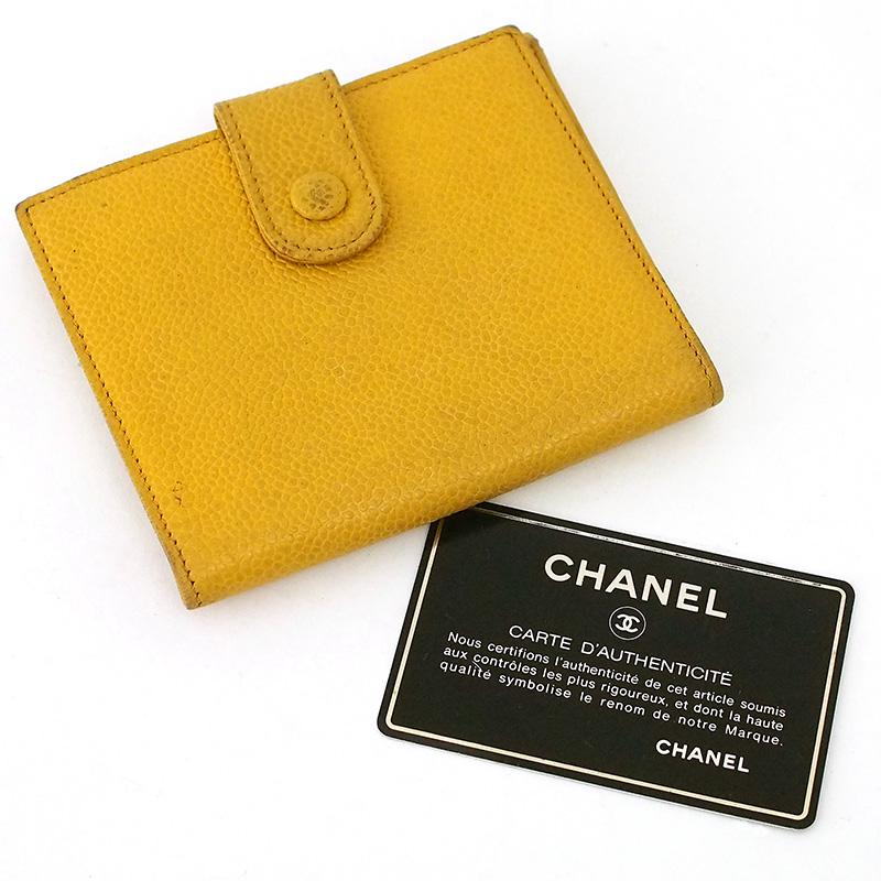 ◇ミウラ◇ シャネル CHANEL ココマーク Wホック財布 キャビアスキン