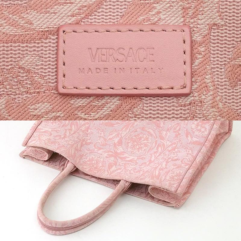 ◆ミウラ◆ ヴェルサーチ VERSACE アテナ バロッコ キャンバス トートバッグ ラージ ピンク 1013152 1A9741の画像