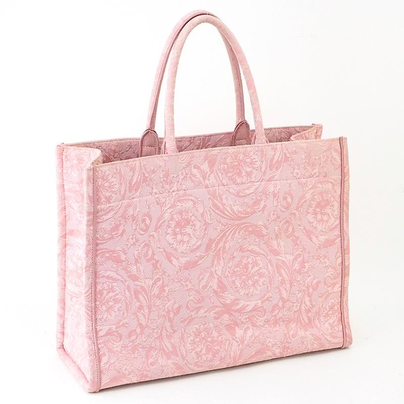 ◆ミウラ◆ ヴェルサーチ VERSACE アテナ バロッコ キャンバス トートバッグ ラージ ピンク 1013152 1A9741の画像
