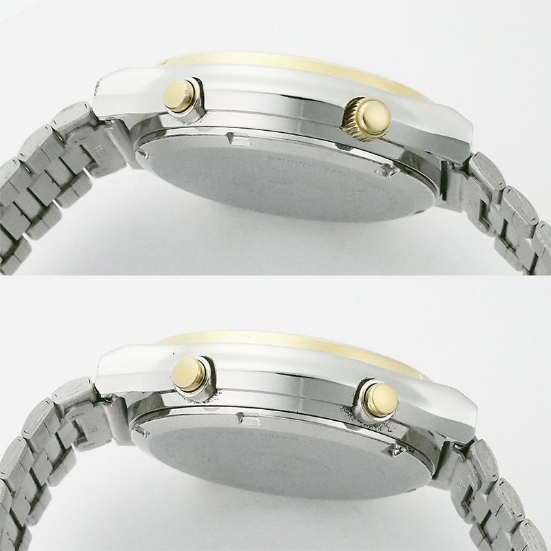 ◆ミウラ◆ セイコー SEIKO クルージング ムーンフェイズ クロノグラフ クオーツ SS/GP メンズ 箱付 仕上済 7A48-7000の画像