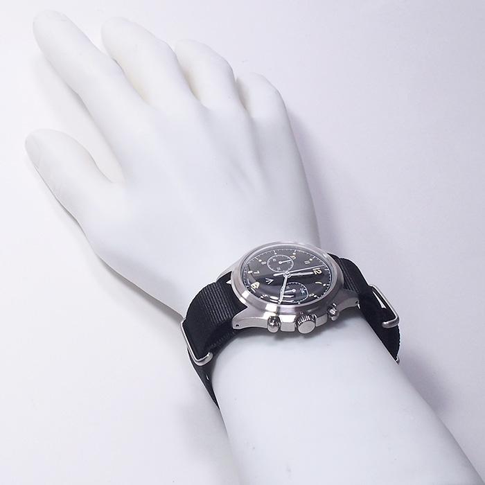 ◆ミウラ◆ ナバルウォッチ NAVAL WATCH ブリティッシュ ロイヤル エアフォース クロノグラフ ブラック クオーツ 新品 MIL.-07 SV/BKの画像