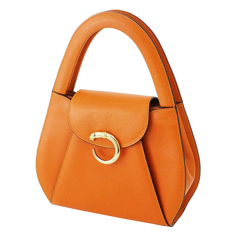 ◇ミウラ◇ カルティエ Cartier パンテール ハンドバッグ オレンジ 箱 