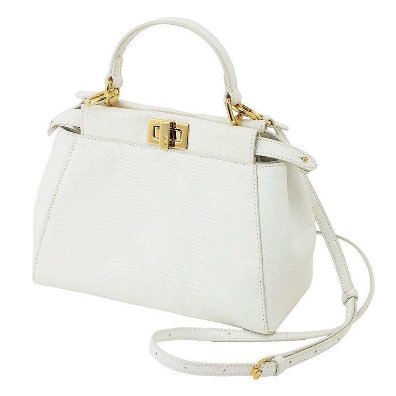 ◇ミウラ◇ フェンディ FENDI ミニ ピーカブー リザード クロコダイル 