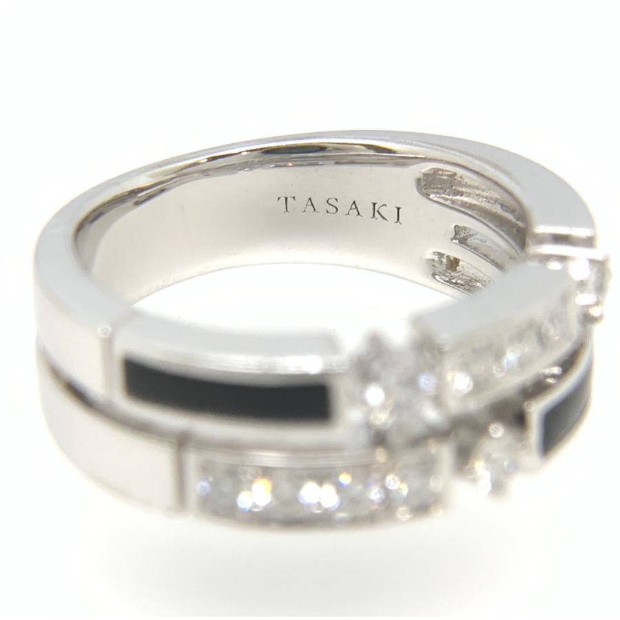 送料無料】タサキ 田崎真珠 TASAKI 750 K18WG オニキス ダイヤモンド