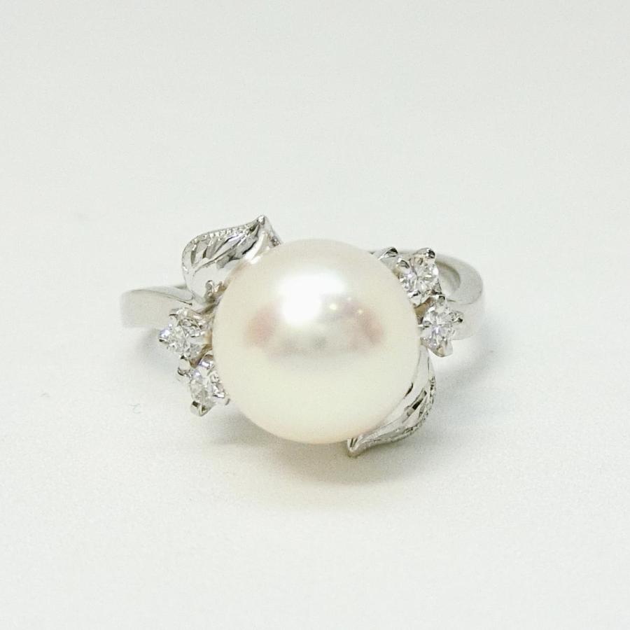 3/美品 田崎真珠 タサキ Pt900 パール約8.5mm ダイヤ リング 指輪