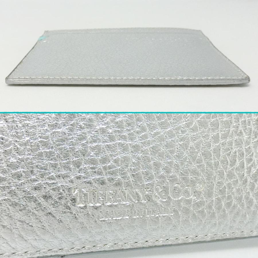 【送料無料】ティファニー TIFFANY&Co. カードケース メタリックシルバー レザー パスケース★未使用保管品★｜shichi-nishigaki｜05