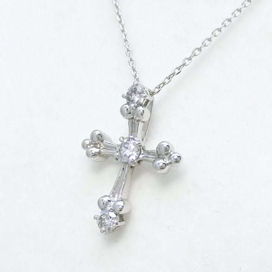 Trilogy 【送料無料】トリロジーTRILOGY K18WG ダイヤモンド クロス  