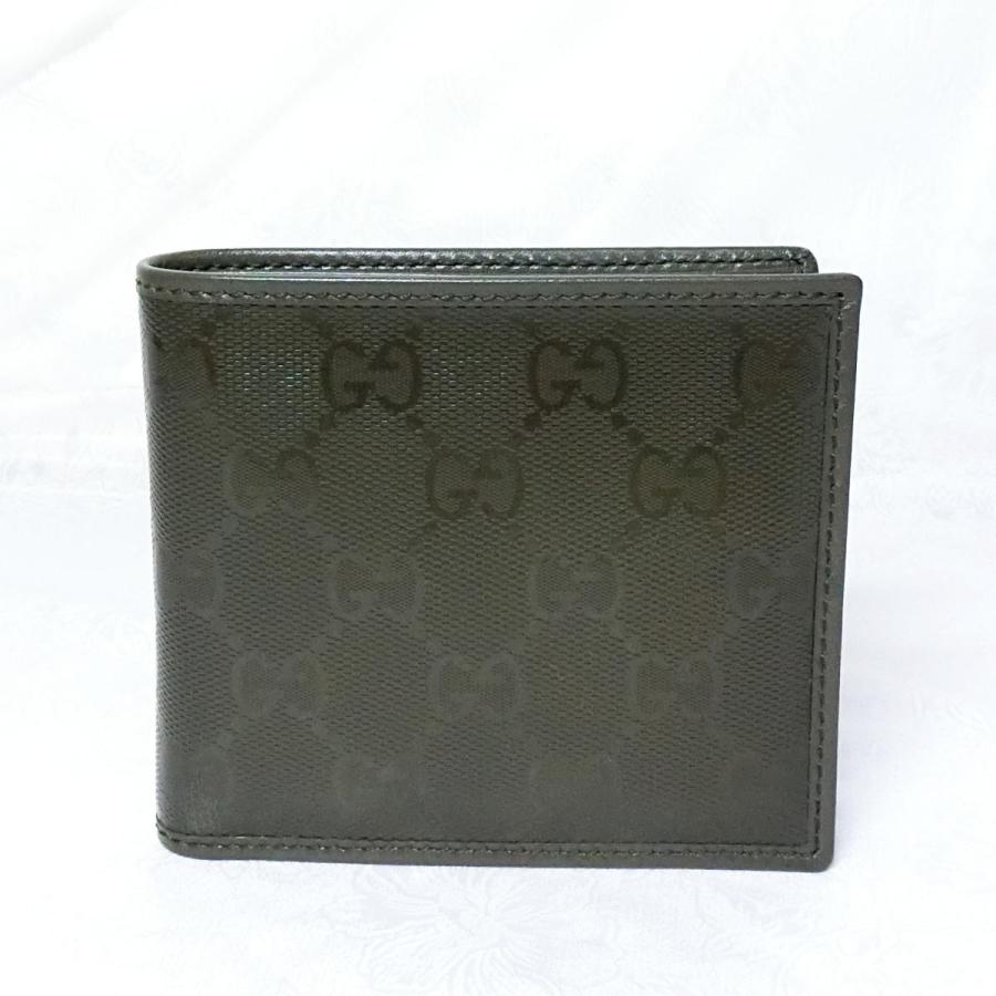 送料無料】 未使用品 グッチ GUCCI 二つ折り財布 GGインプリメ ダーク 