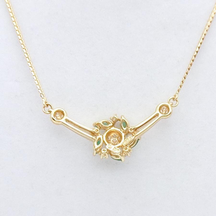 送料無料】タサキ TASAKI 田崎真珠 K18 エメラルド ダイヤモンド 