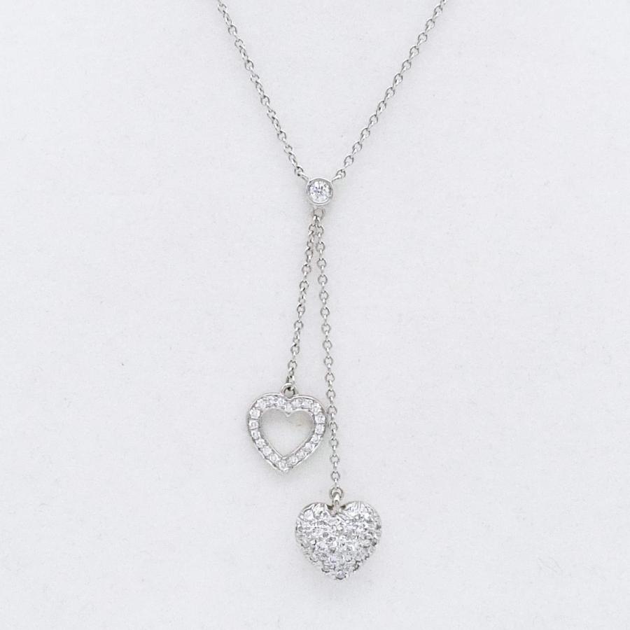 TIFFANY&Co. 【送料無料】ティファニー PT950 ダブルドロップ ハート 