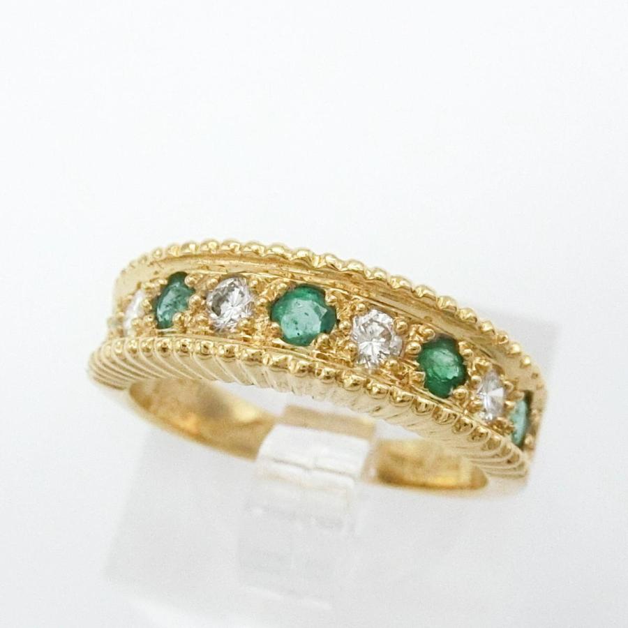 Ponte Vecchio 【送料無料】ポンテヴェキオ K18 750YG エメラルド0.33  