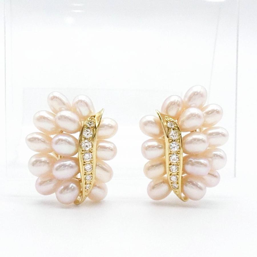 MIKIMOTO 【送料無料】ミキモト K18 淡水パール ダイヤモンド0.26ct 