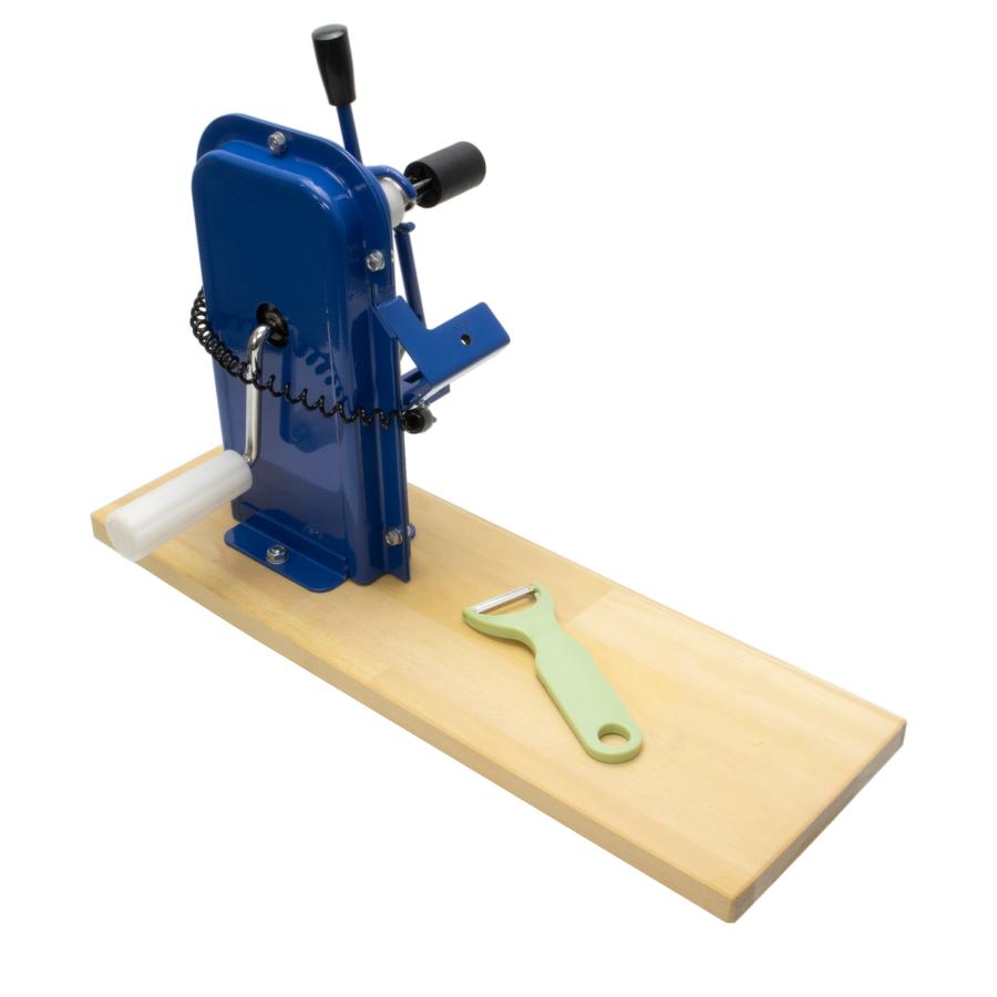 柿の皮むき名人 ヘタ取り無し ブルー 1回転で柿が3回転します (株