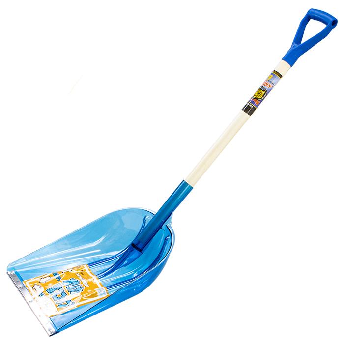 ポリカ 雪スコップ 木柄 ステンレス補強板付 組立式 雪かき・雪おろし