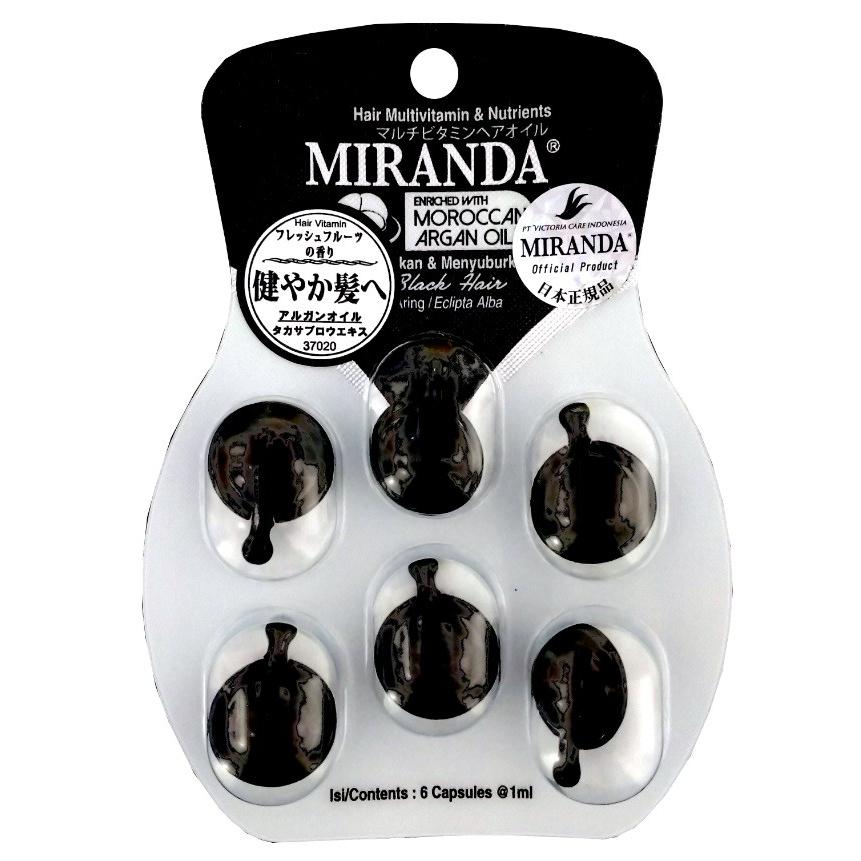 Miranda ミランダ ヘアビタミン シャイニーヘアオイル 6粒入りシート ブラック 健やか髪へ S H D 通販 Yahoo ショッピング