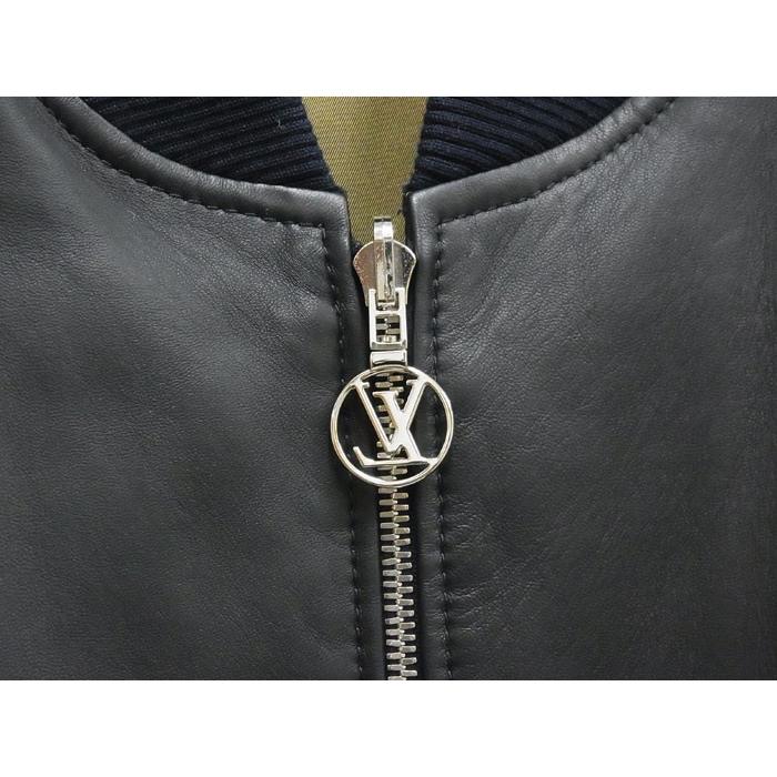 【希少】ルイヴィトンLV（S）レザージャケット/ライダース/羊革シルク/ブルゾン LOUIS VUITTON 【新品同様 S品】 ルイヴィトン 2018年 レザー
