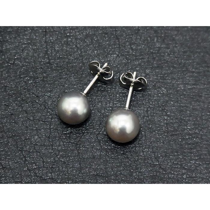 中古美品TASAKI田崎真珠WG750パールイヤリングシンプル上品 