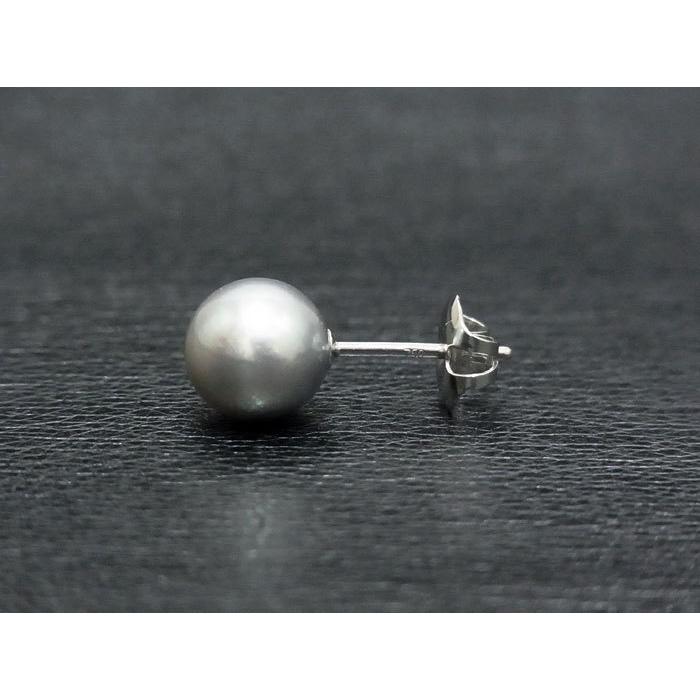 中古】【美品】 TASAKI タサキ 田崎真珠 グレー パール 7.5mm ピアス 