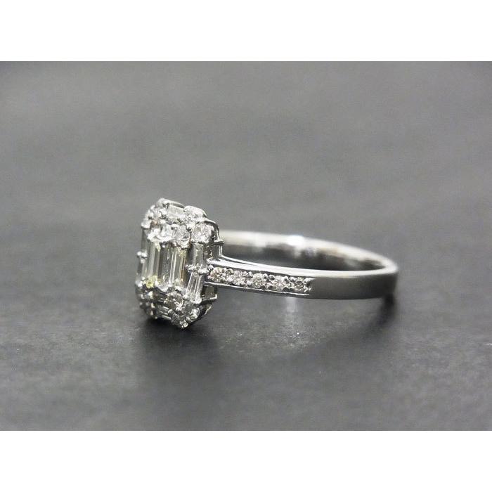 美品】【中古】 PT900 ダイヤモンド 0.10ct 0.40ct デザイン リング 
