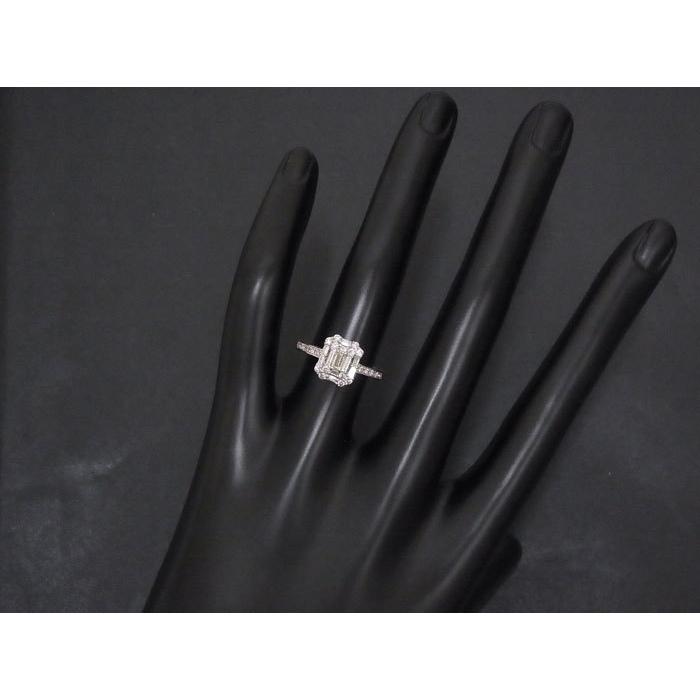 美品】【中古】 PT900 ダイヤモンド 0.10ct 0.40ct デザイン リング 