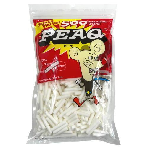 手巻きタバコ用【PEAQ】ピーク スリム500個（直径6mm✖️30mm)50袋 PEAQ ピーク 500 スリム 手巻きタバコ用フィルター 約500個入り シャグ