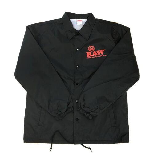 RAW コーチジャケット Lサイズ 長袖 ロウ ロー ブラック×レッド メンズ
