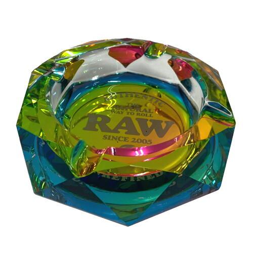 【生産限定品】RAWクリスタルアシュトレー　灰皿 RAW ロウ 灰皿 レインボー グラスアシュトレー ガラス製 メール便発送