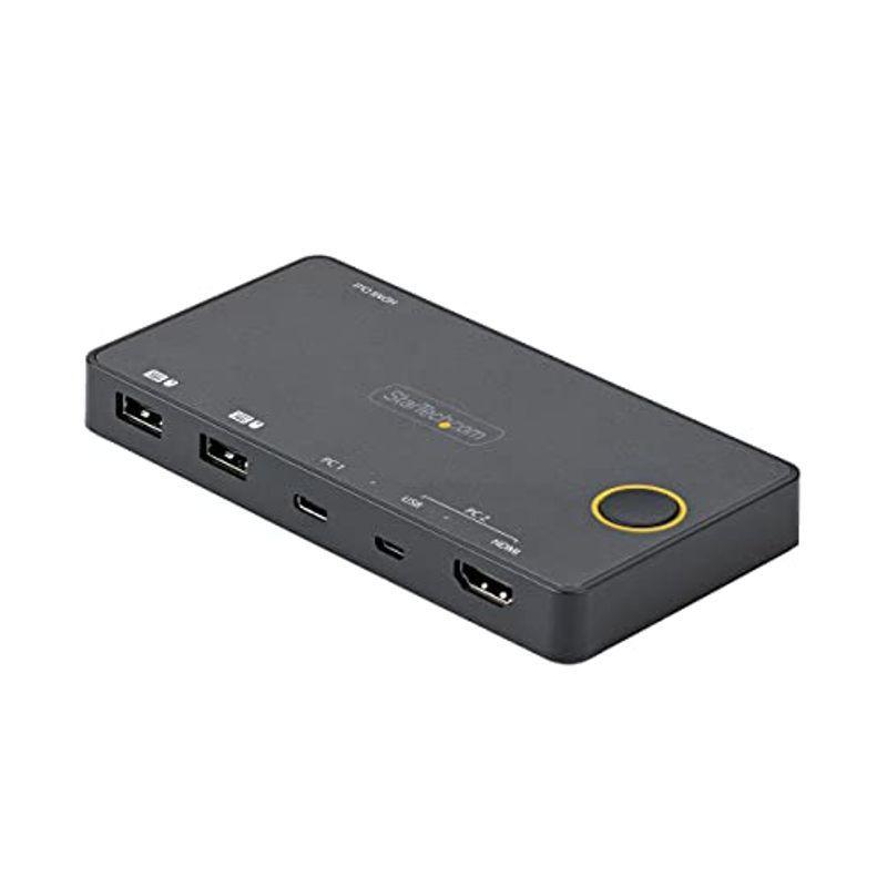 ★大人気商品★ StarTech.com 2ポートKVMスイッチ/USB-A + HDMI & USB-Cスイッチャー/4K60Hz HDMI 2.0シング PC切替器（KVM）