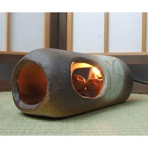 信楽焼 ほこらフクロウ照明 和風 やさしい 幻想的 インテリア 明り