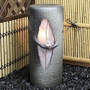 【未使用品】壱彦 信楽焼 風鈴 照明 風の水琴洞夢 ふくろう ak-0064 信楽焼 風の水琴洞夢 ふくろう 癒しのあかりと風鈴の音色が幻想的な