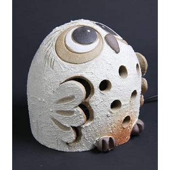 信楽焼 白フクロウ照明 和風 やさしい 幻想的 インテリア 明り ギフト